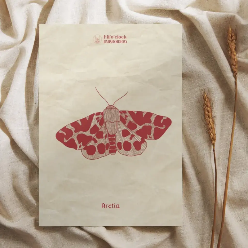 Carte illustrée Arctia - Moths