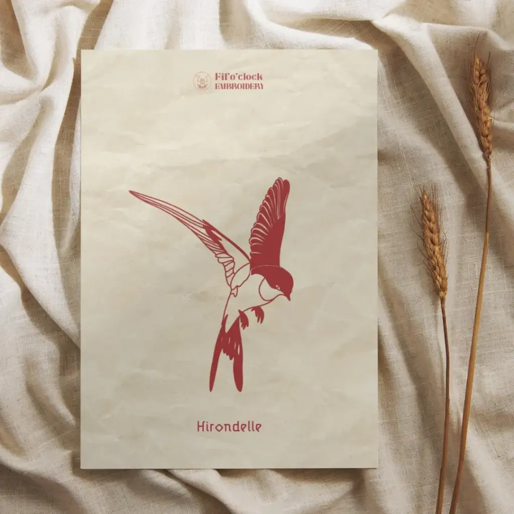 Carte illustrée Hirondelle - Oiseaux