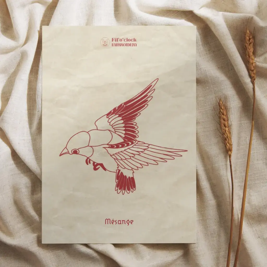 Carte illustrée Mésange - oiseaux