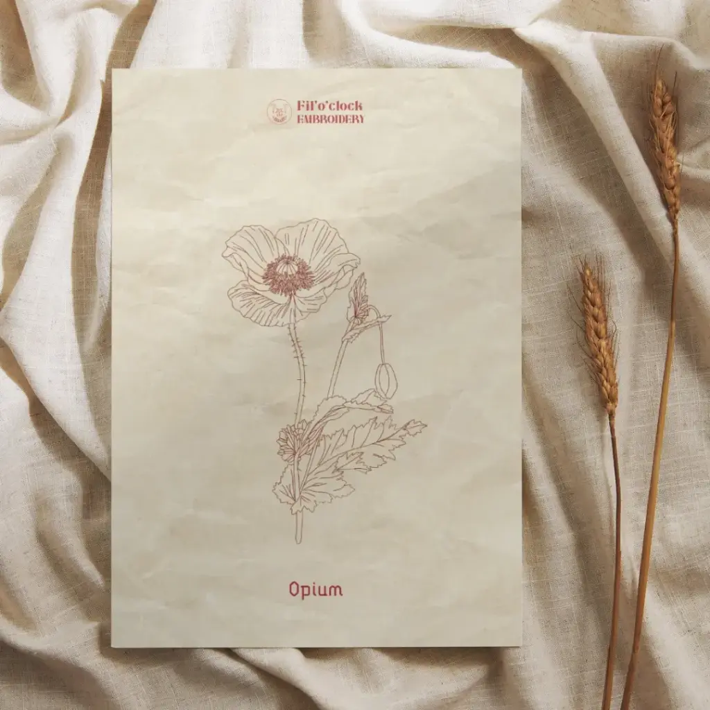 Carte illustrée Opium - Plantes Psychotropes