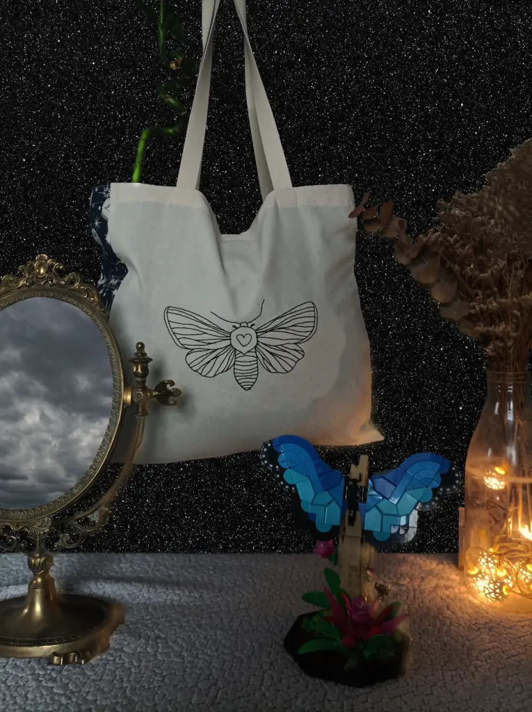 Cabas brodé Moro-Sphinx & motifs astro