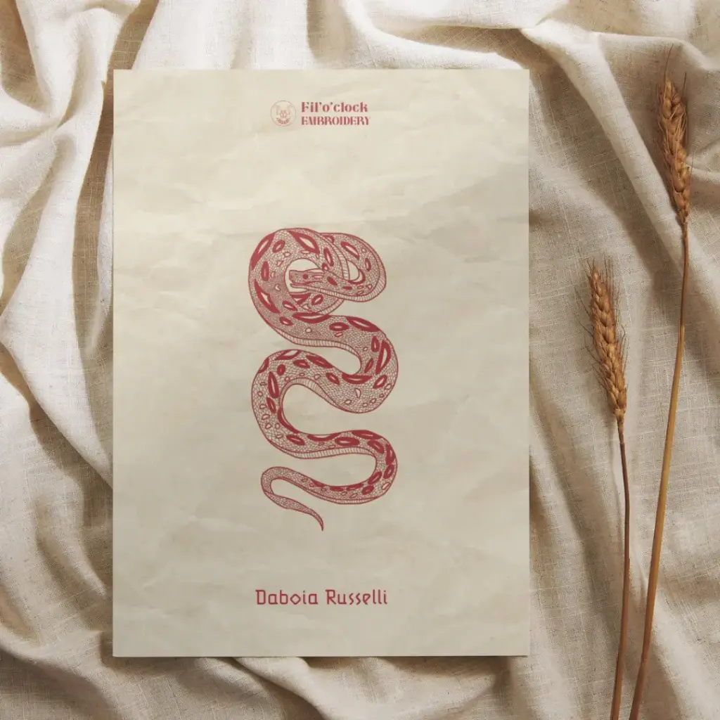 Carte illustrée Daboia Russeli - Serpents