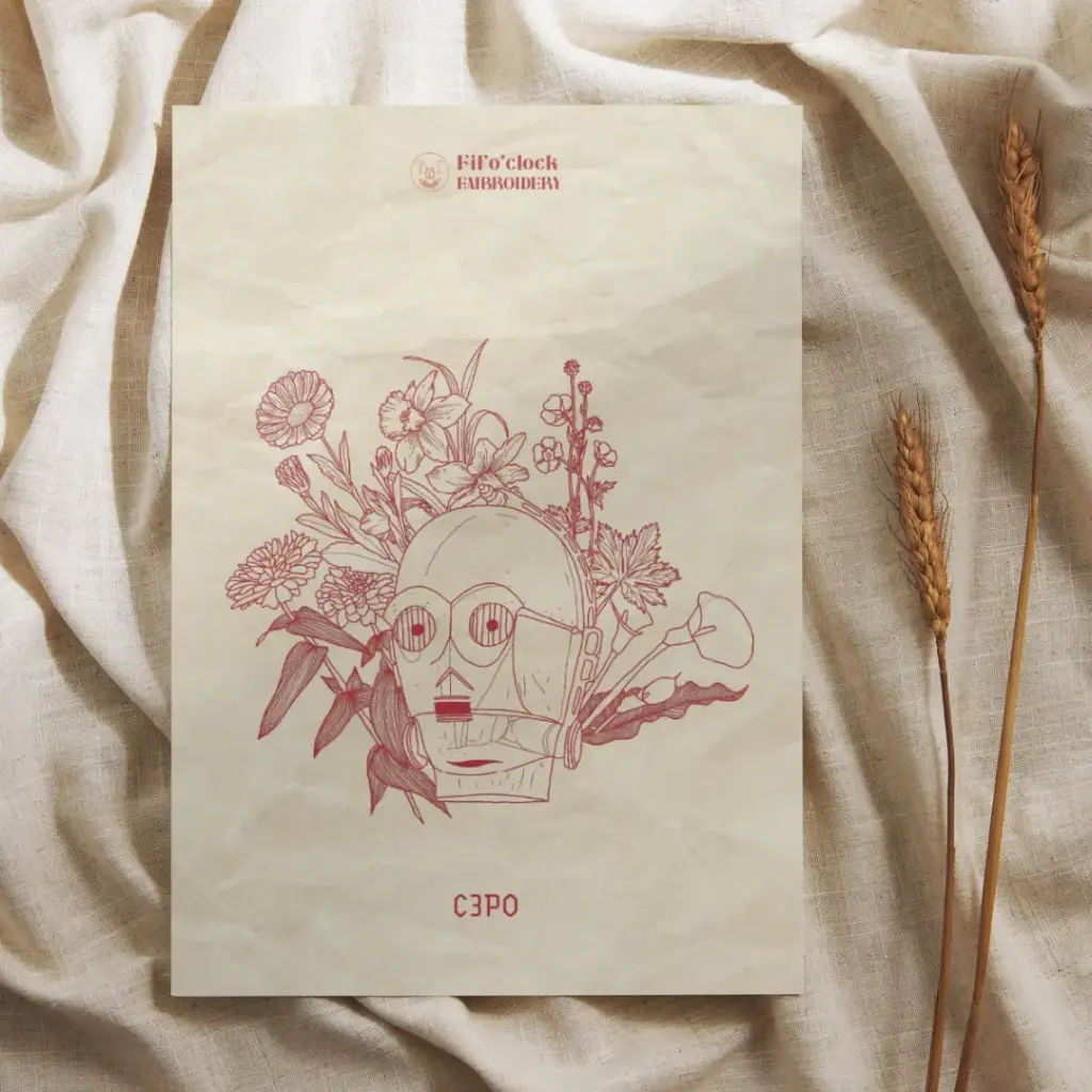 Carte illustrée C3PO (fanart Star Wars)