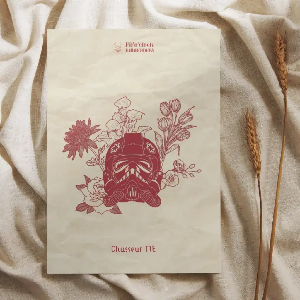 Carte illustrée Chasseur TIE (fanart Star Wars)