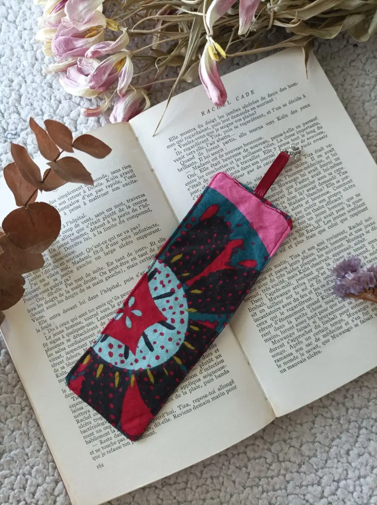 Marque-page coloré rouge et bleu | Fait main