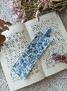 Marque-page fleurs bleu et blanc | Fait main