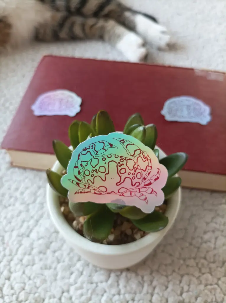 Sticker holographique & illustré - Crabe de Calicot