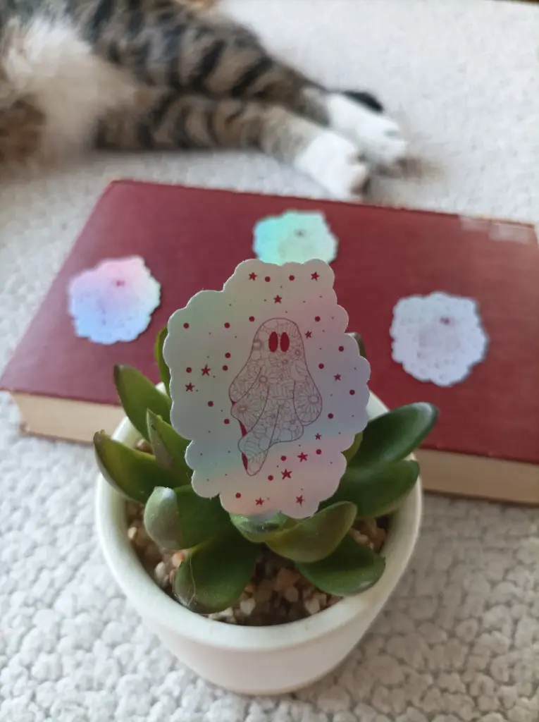 Sticker holographique & illustré - Fantome vintage 5