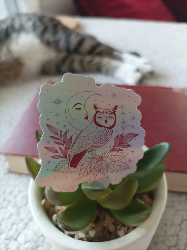 Sticker holographique & illustré - Chouette 3