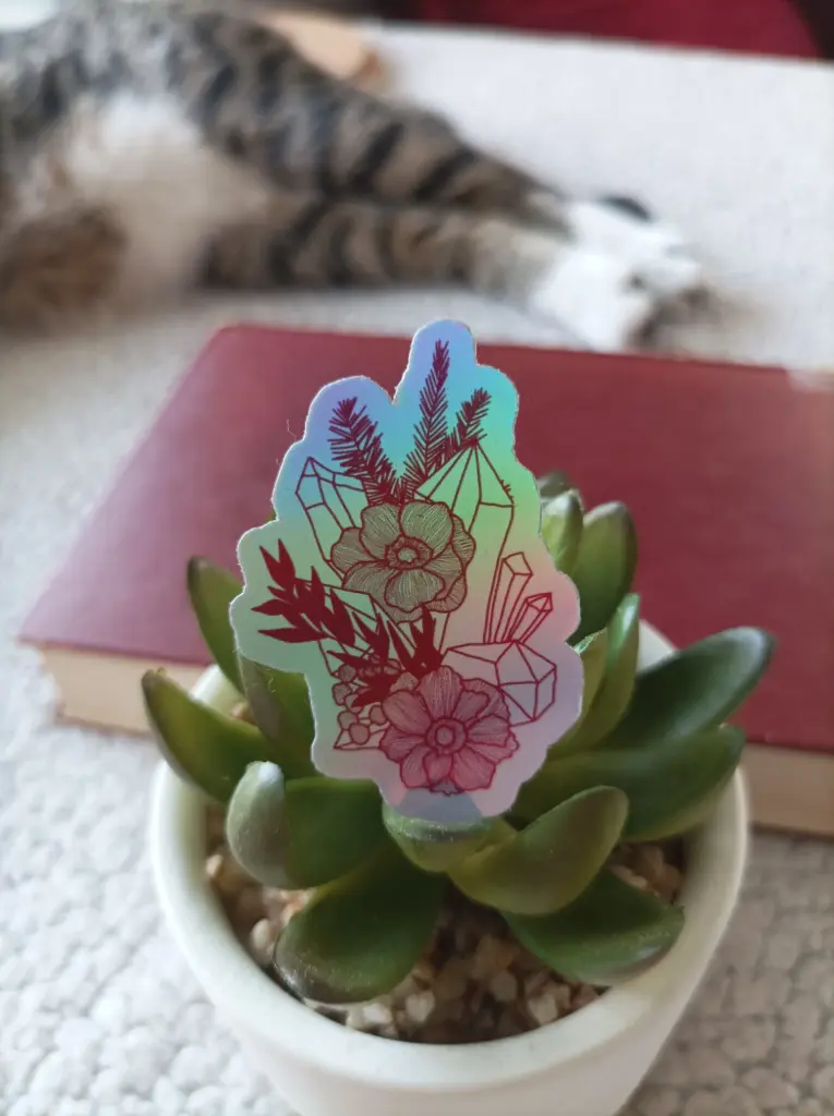 Sticker holographique & illustré - Cristal 1