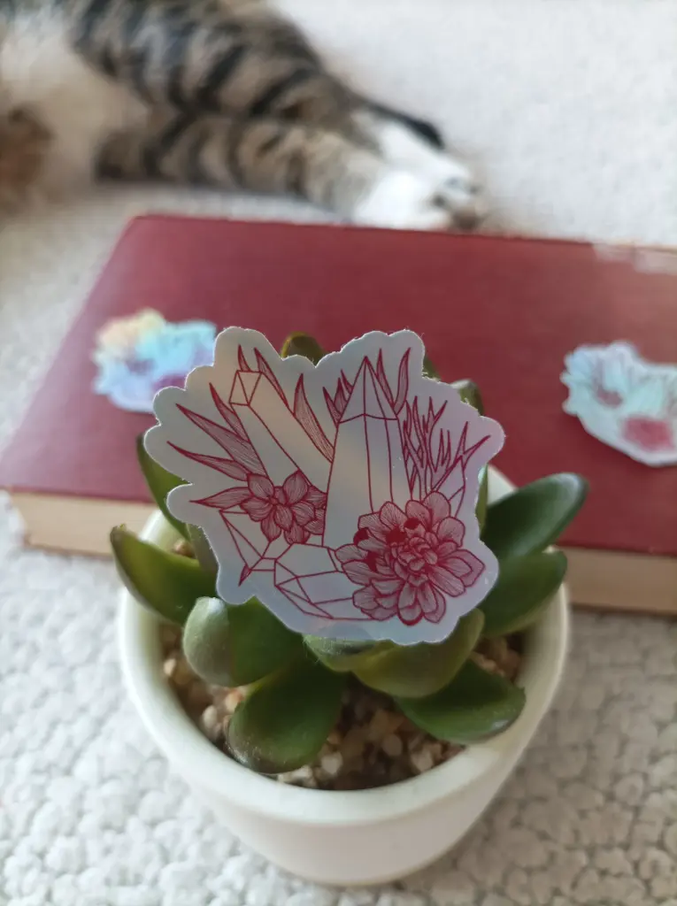 Sticker holographique & illustré - Cristal 2