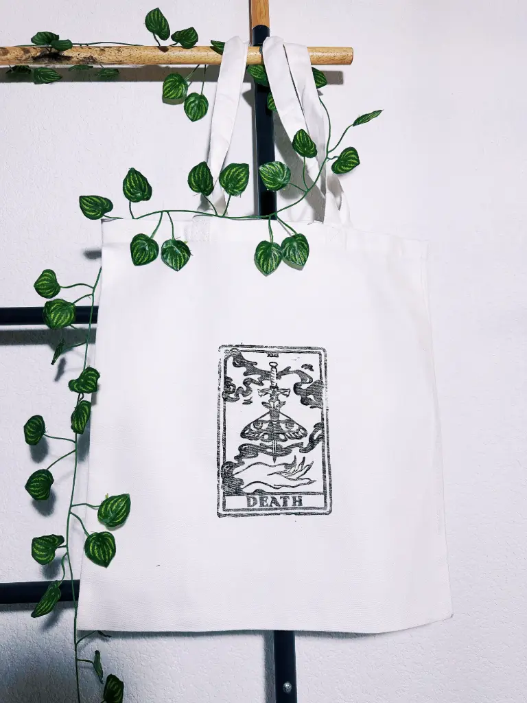 Totebag blanc imprimé death