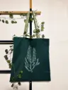Totebag vert imprimé lavande