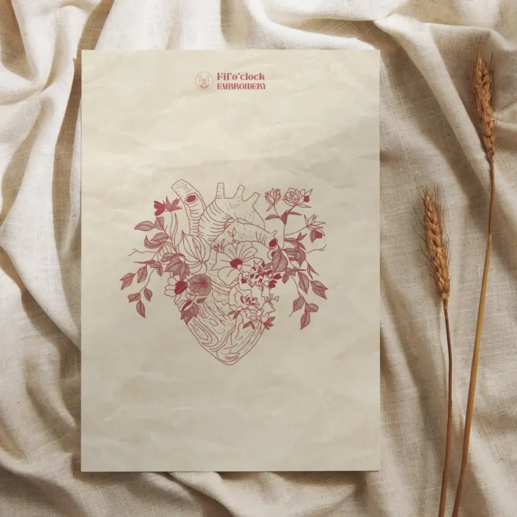 Carte illustrée Coeur fleuri - Anatomie