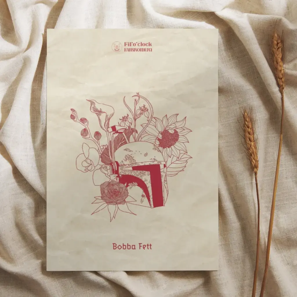 Carte illustrée Boba Fett (fanart Star Wars)