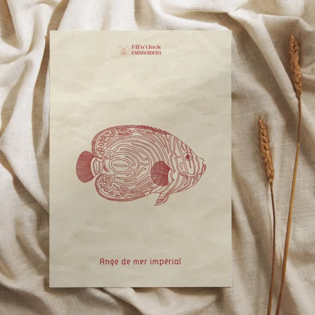 Carte illustrée Ange de mer impérial - Animaux marins