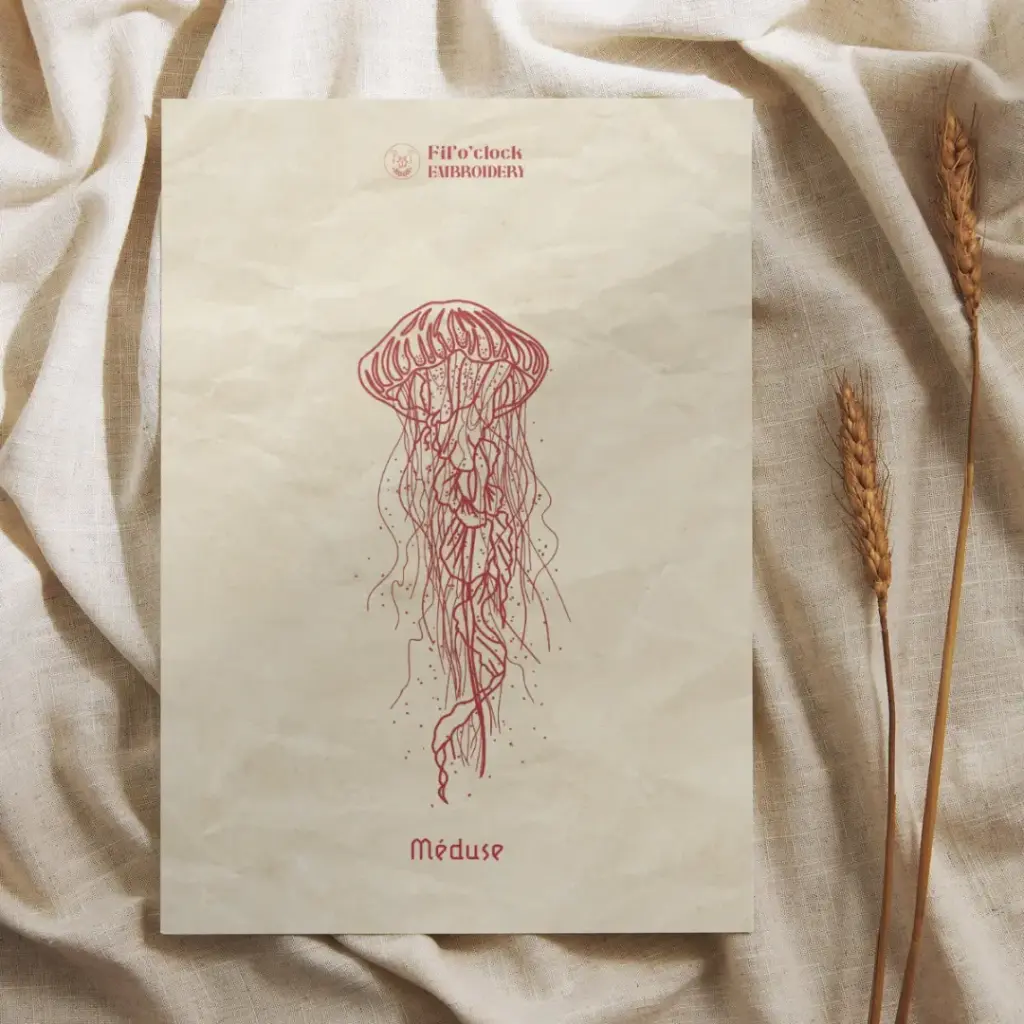 Carte illustrée Méduse - Animaux marins
