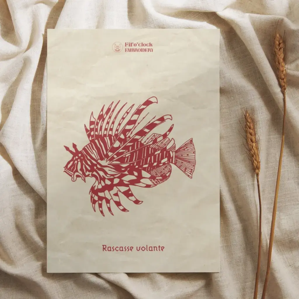 Carte illustrée Rascasse volante - Animaux marins