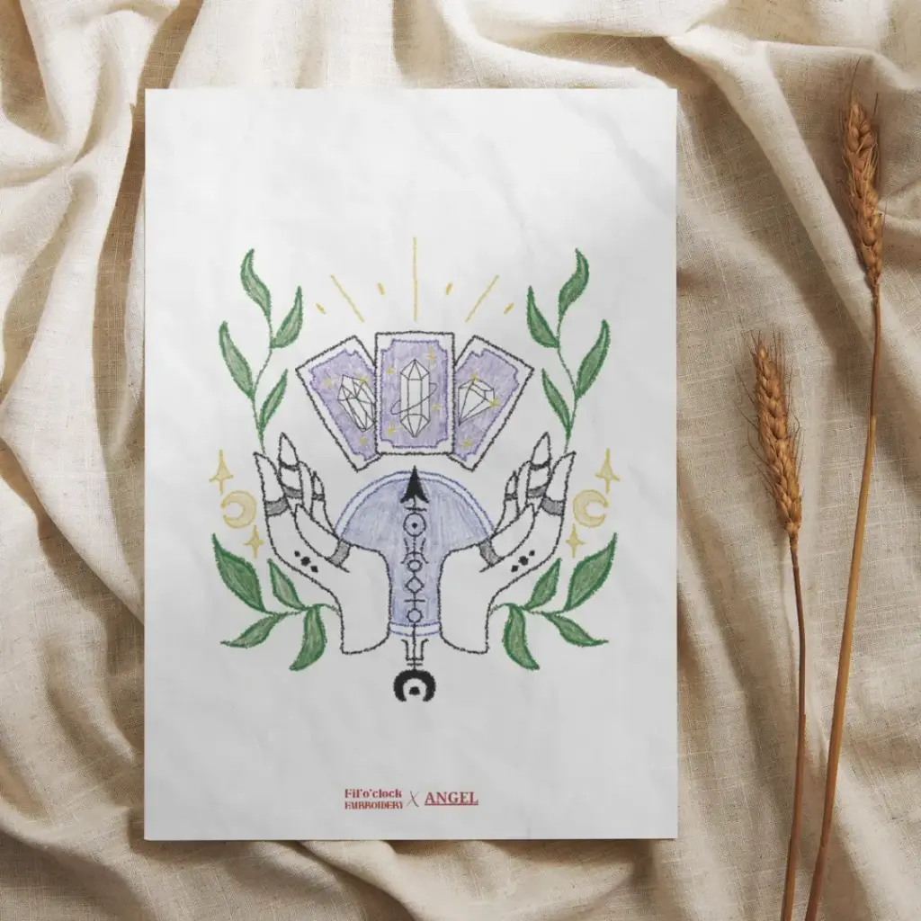 Carte illustrée The hands - Fil'o'clock X Angel