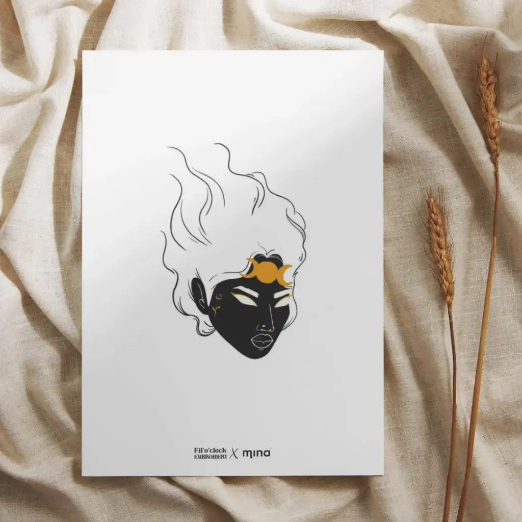 Carte illustrée Witch - Fil'o'clock X Mina