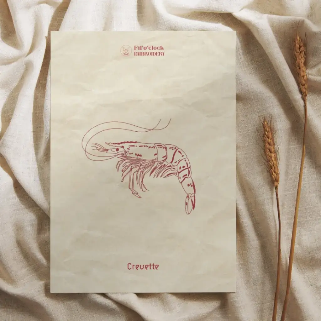 Carte illustrée Crevette - Crustacés